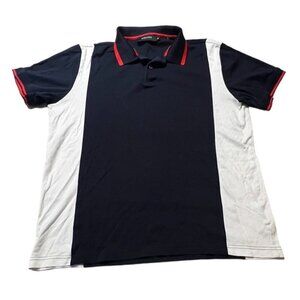 Bugatchi Polo Shirt Men's Size Medium Red White Blue Comfort Stretch Excellent V